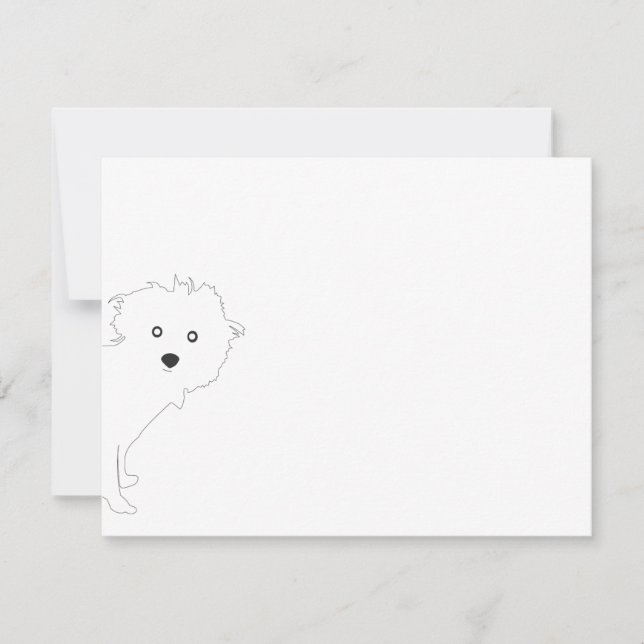 De Correspondance Cute Peeeeup blanc Carte pour notes plat (Devant)