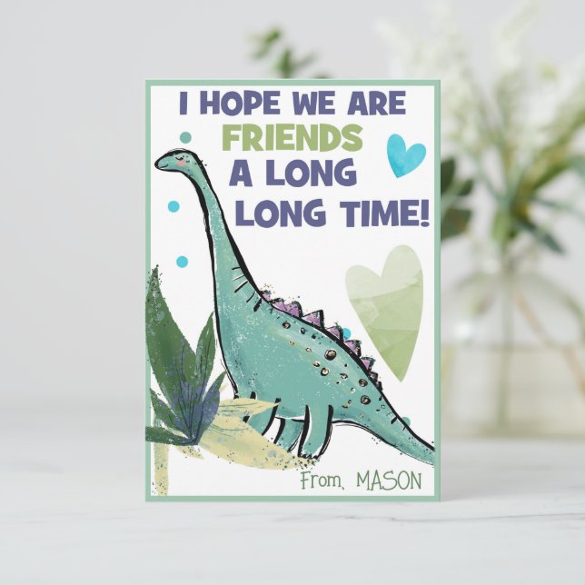De Correspondance Dinosaur Carte Saint-Valentin pour enfants amis (Debout devant)