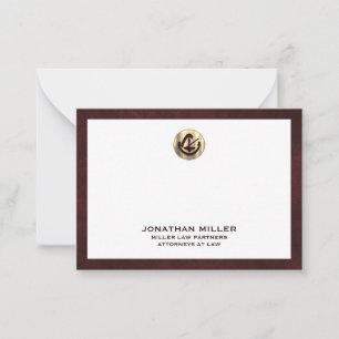 De Correspondance Élégant Carte pour notes bourguignon avec Gold Log