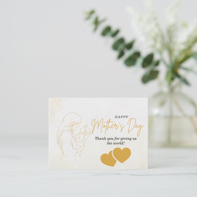 De Correspondance Elégante carte Golden Mother's Day (Debout devant)