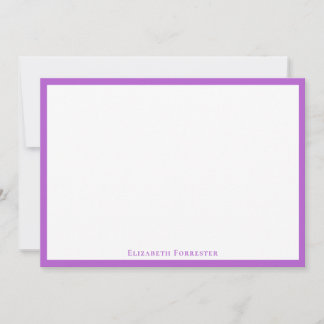 De Correspondance Élégante carte Lilac Bordure Plat moderne