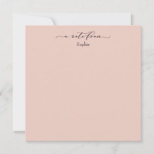 De Correspondance Élégante carte simple "A Note From" en rose vif