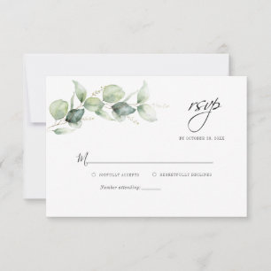 De Correspondance Eucalyptus Aquarelle Minimaliste Mariage Carte RSV