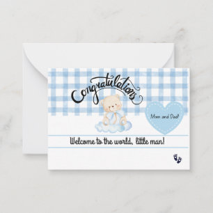De Correspondance Félicitations Carte Bébé Garçon, Bienvenue Nouveau