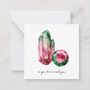 De Correspondance *~* Gem TOURMALINE cristal AP64 Carte à note plate