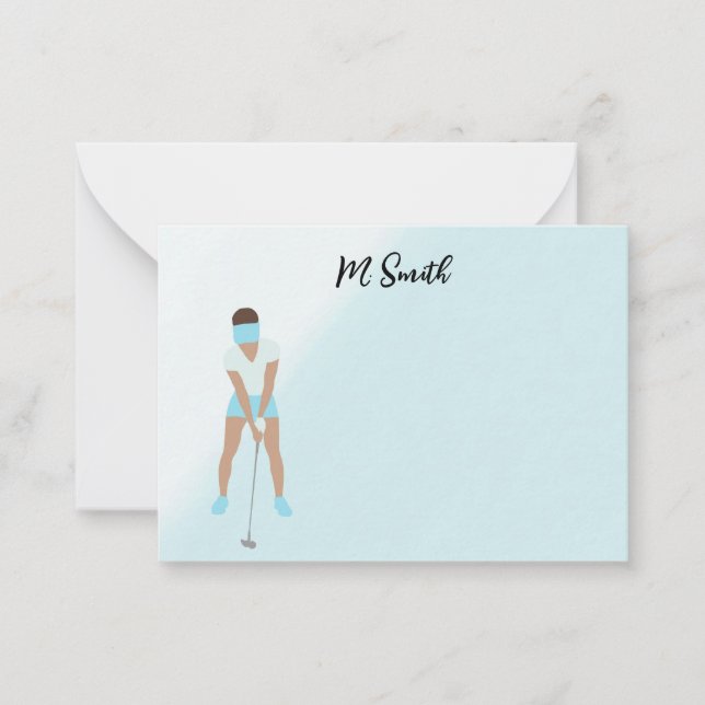 De Correspondance Golf avec nom pour carte golfer Note (Devant)