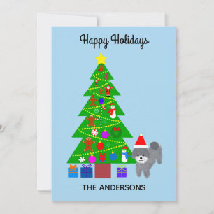 De Correspondance Joyeuses vacances Gris Poodle Noël #5 Carte
