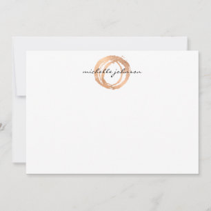 De Correspondance Luxe Faux Rose Gold Peint Cercle Carte pour notes