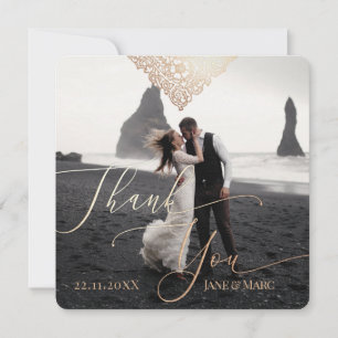 De Correspondance Merci Mariage personnalisé carré grand Carte photo