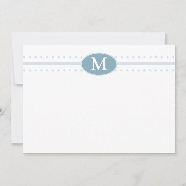 De Correspondance Monogramme Carte pour notes plat (Devant)