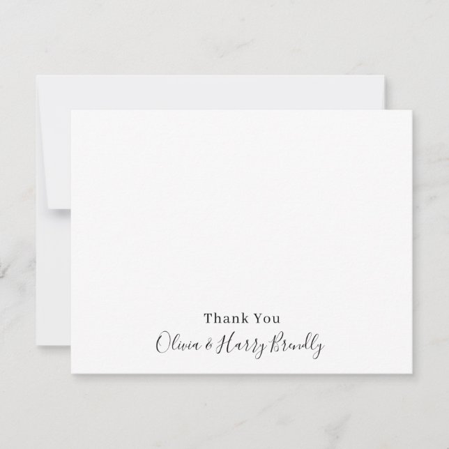 De Correspondance Nom du monogramme Merci Carte à note plate blanche (Devant)