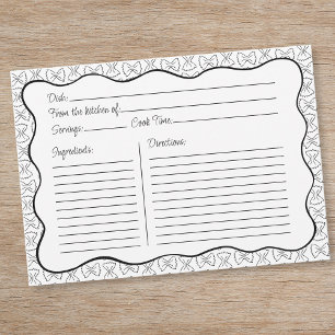 De Correspondance Pâtes Motif Chic Black & White Wavy Recette Carte