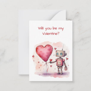 De Correspondance Petit Robot Valentine's Day pour les enfants Carte
