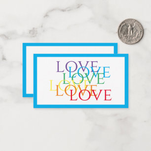 De Correspondance RAINBOUR LOVE 3.5x2 Carte plate / Bleu