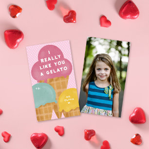 De Correspondance Sweet Gelato Pink Valentine's Classroom Carte phot