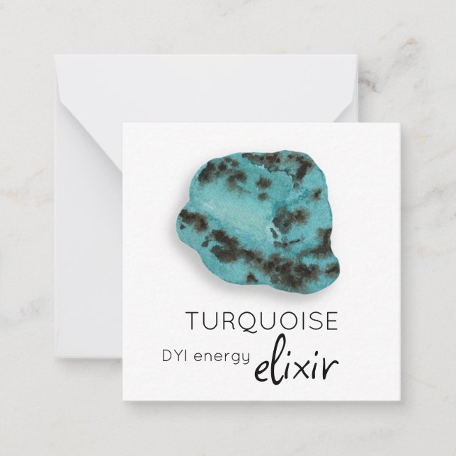 De Correspondance *~* TURQUOISE Elixir cristal AP64 Carte à note pla (Devant)