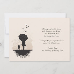 De Correspondance Une marche dans la pluie Bereavement Merci Carte d