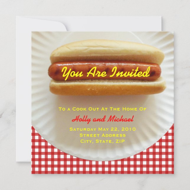 De cuisinier invitation - hot-dog d'un plat (Devant)