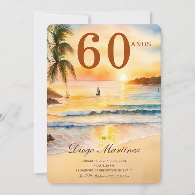De Cumpleaños Para Un Hombre de 60 Años Einladung (Vorderseite)