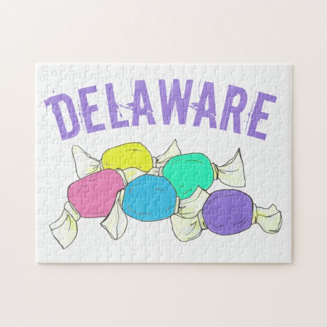 DE Delaware Beach Salt Water Taffy Candy (Horizontal)