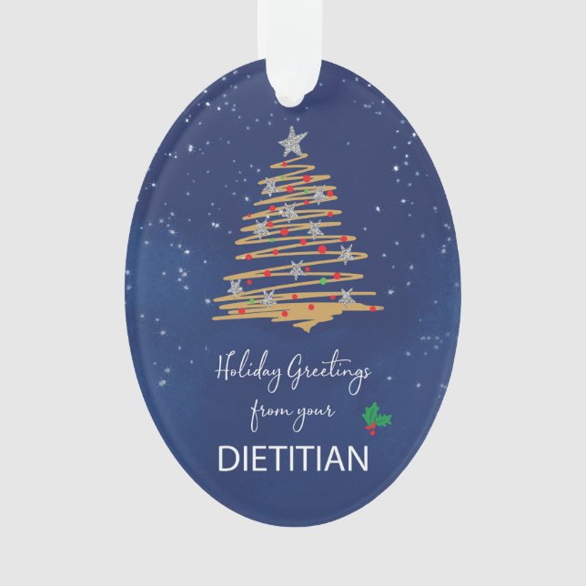 De Dietitian Christmas Tree on Navy personnalisabl (devant)