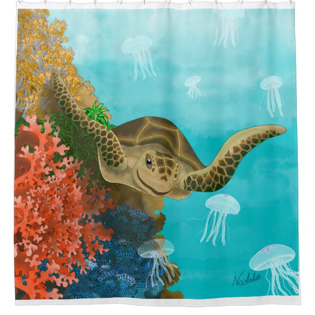 DE Duschvorhang Schildkröte (Vorderseite)