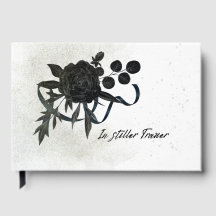 DE | Edles Trauer Kondolenzbuch - Schwarze Rose