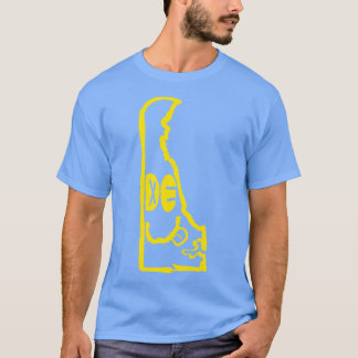 DE Eyes Delaware Grunge Lächeln Gesicht schwarzer  T-Shirt