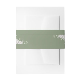 De Faire-part Élégant Bandeau Ventre | Enveloppe Botanique Vert