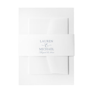 De Faire-part Simple Élégance Invitation Bandeau Bleu Poussiér