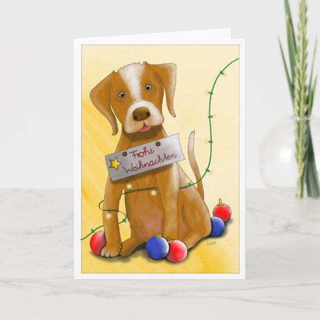 DE Feiertagskarte niedlicher Hund (Vorderseite)