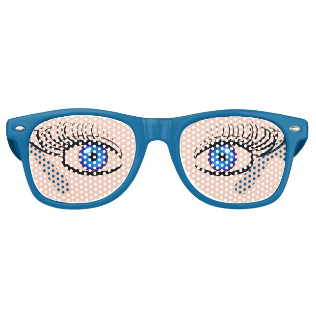 De Fête Retro Lunettes Funny Blue Eyes (Devant)