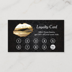 De Fidélité Acheter 9 Obtenez 10ème Remise 3D Gold Lips Carte
