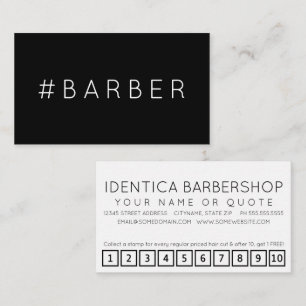 De Fidélité Carte punch #BARBER hashtag loyalty