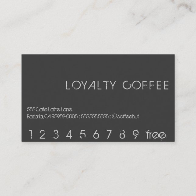 De Fidélité Carte Punch café Loyauté (Devant)
