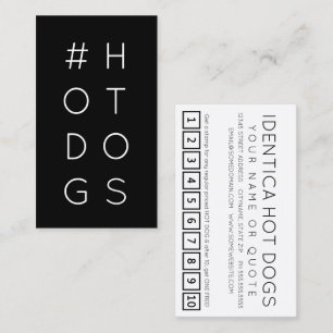 De Fidélité Carte punch #HOTDOGS hashtag loyalty