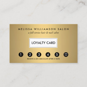 De Fidélité Carte Punch Loyauté Client Faux Or simple