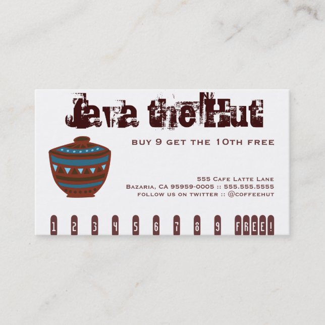 De Fidélité Carte Punch pour boisson café (Devant)