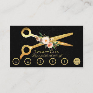 De Fidélité Hair Styliste Luxe Ciseaux Or Loyauté Carte