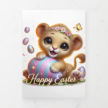 Carte Pâques Avec Lion Cub