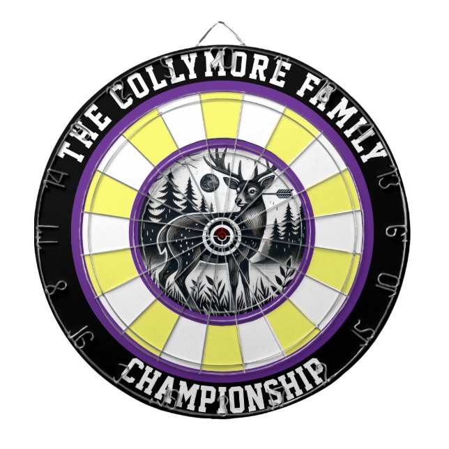 De Fléchettes Cerf taché dans le cercle cible (Devant)