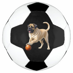 De Foot Mastiff Dogue Anglaise avec ballon en vacances