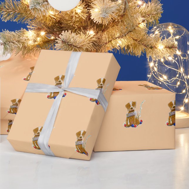 DE/GB Geschenkpapier Hund/Gift wrapping paper dog (Feiertage)