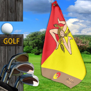 De Golf Drapeau sicilien & Sicile monogrammé / serviette d