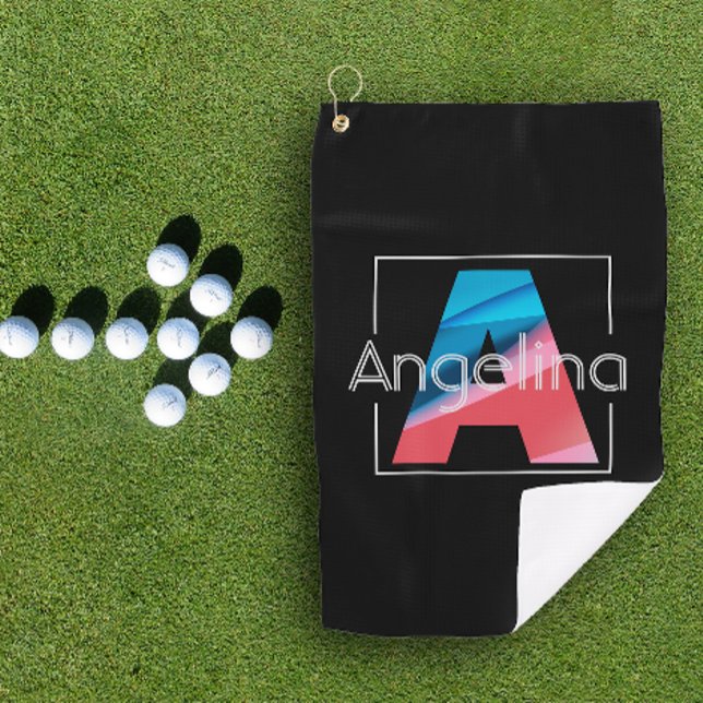 De Golf Monogramme initial blanc noir lettre Une serviette (Créateur téléchargé)