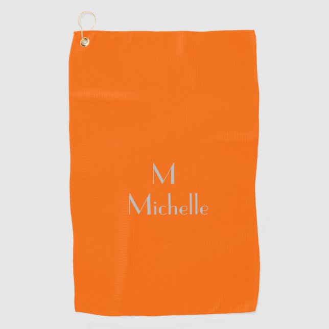 De Golf Neon orange - ajouter monogramme et nom serviette  (Devant)