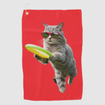 Serviette Golfer Gris Tabby Disque