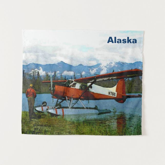 De Havilland Beaver Floatplane - Alaska Wandteppich (Vorderseite (Horizontal))