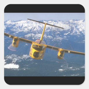 De Havilland Buffalo. (Büffel_Militärflugzeug) Quadratischer Aufkleber