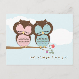 De hibou amour toujours vous carte postale douce
